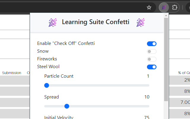 Learning Suite Confetti chrome谷歌浏览器插件_扩展第2张截图