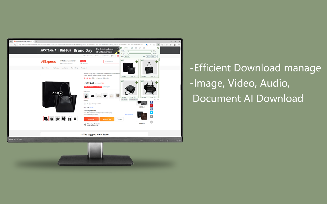AIX智能下载器(图片/视频/音乐/文档) chrome谷歌浏览器插件_扩展第2张截图