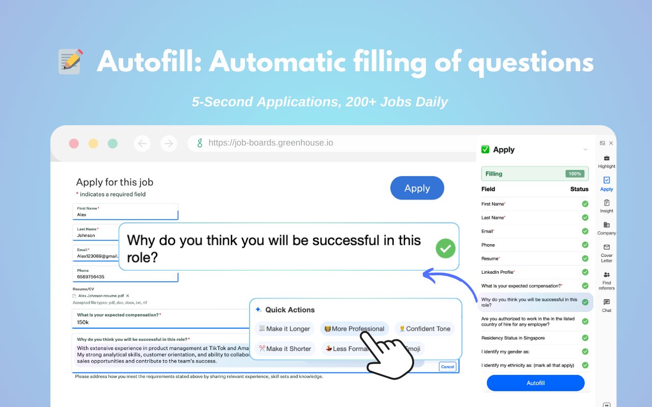JobWizard - Autofill Job Applications, Apply Smarter chrome谷歌浏览器插件_扩展第3张截图