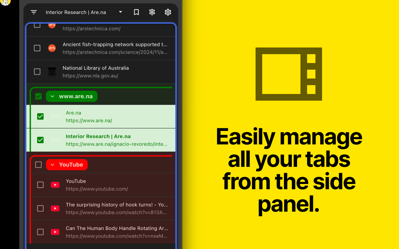 Tab Shelf - Side panel vertical tabs chrome谷歌浏览器插件_扩展第3张截图