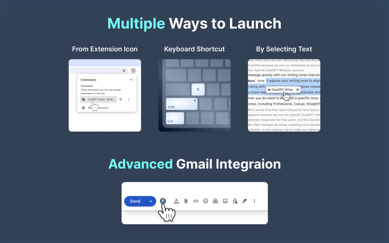 ChatGPT Writer: Use AI on Any Site (GPT-4o, Claude, Gemini, and More) chrome谷歌浏览器插件_扩展第1张截图