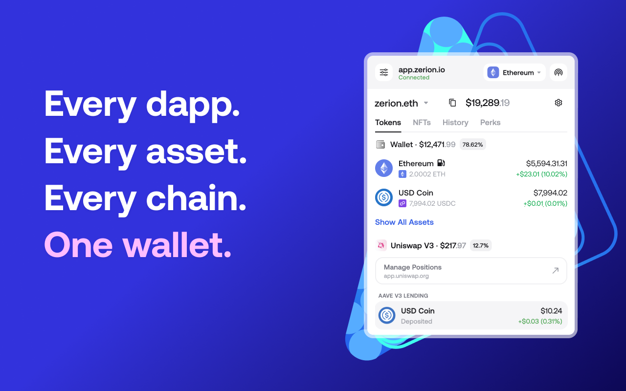 Zerion: Wallet for Web3 & NFTs chrome谷歌浏览器插件_扩展第2张截图