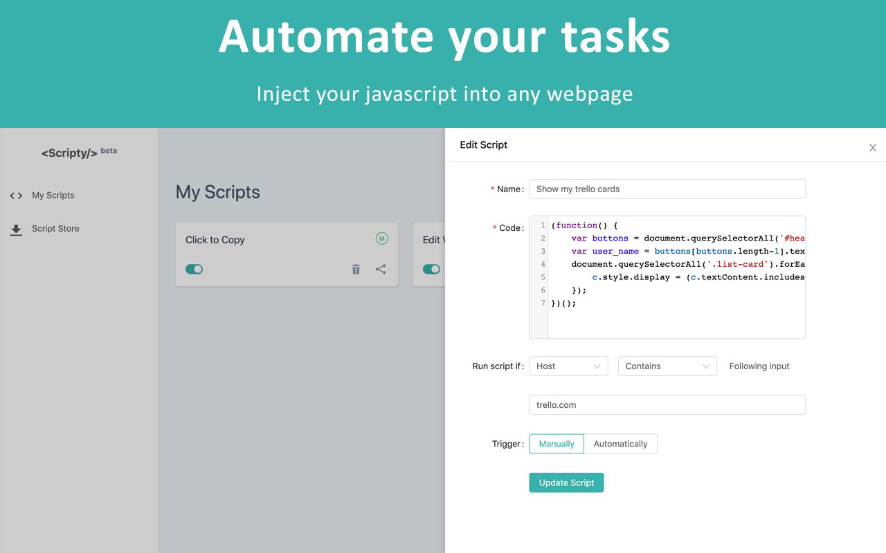 Scripty - Javascript Injector chrome谷歌浏览器插件_扩展第3张截图