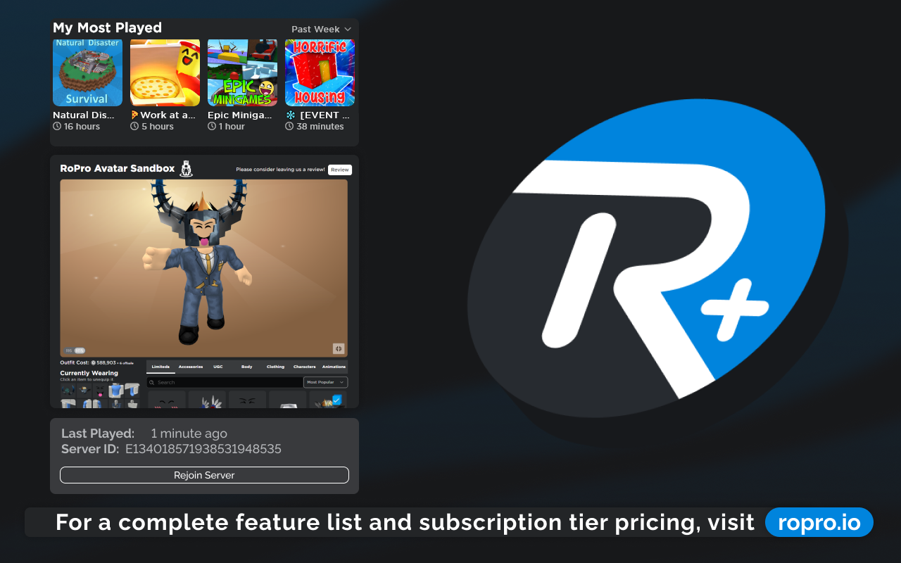 RoPro - 增强您的 Roblox 体验 chrome谷歌浏览器插件_扩展第4张截图