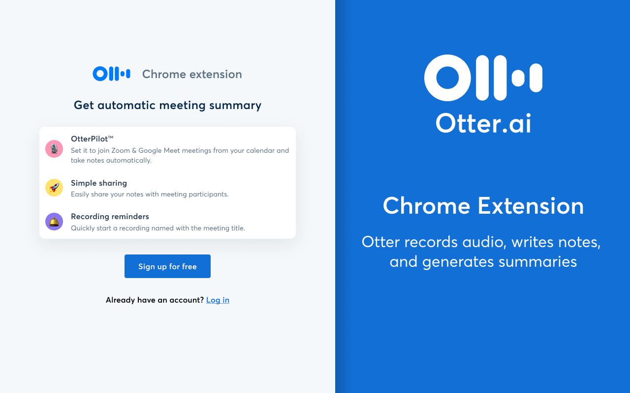 Otter.ai: Record and transcribe meetings chrome谷歌浏览器插件_扩展第4张截图