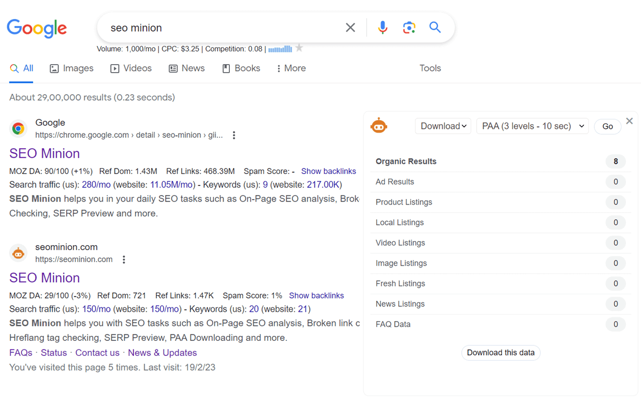 SEO Minion chrome谷歌浏览器插件_扩展第1张截图