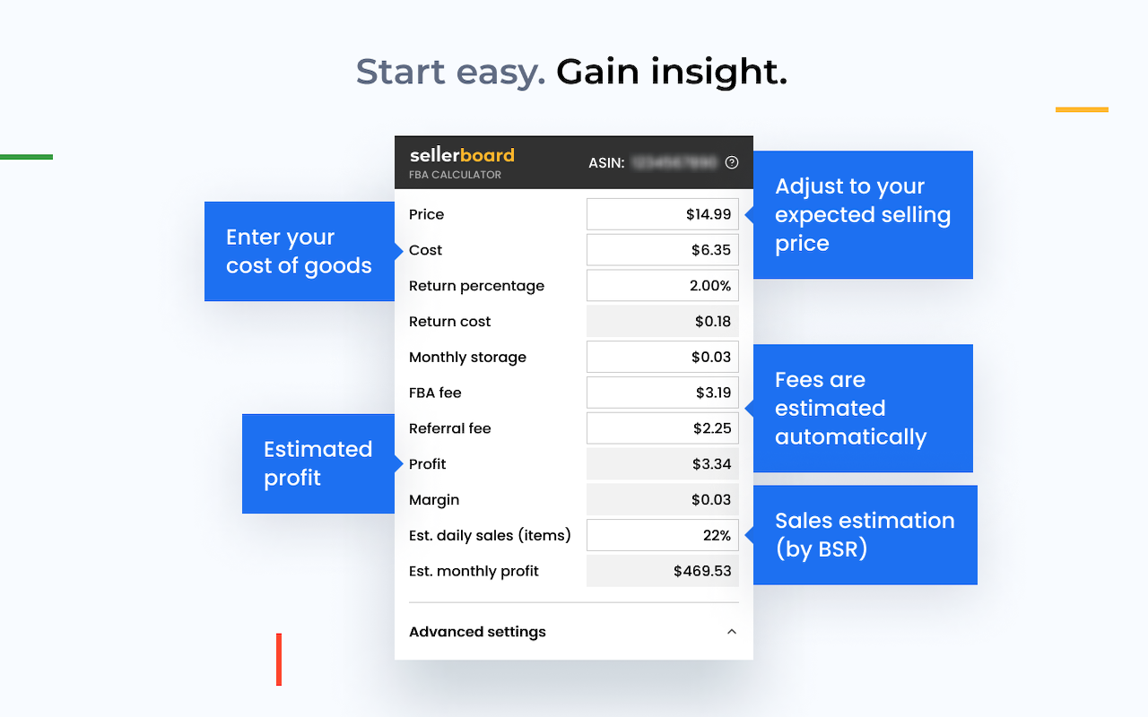 sellerboard Amazon FBA Profit Calculator chrome谷歌浏览器插件_扩展第3张截图