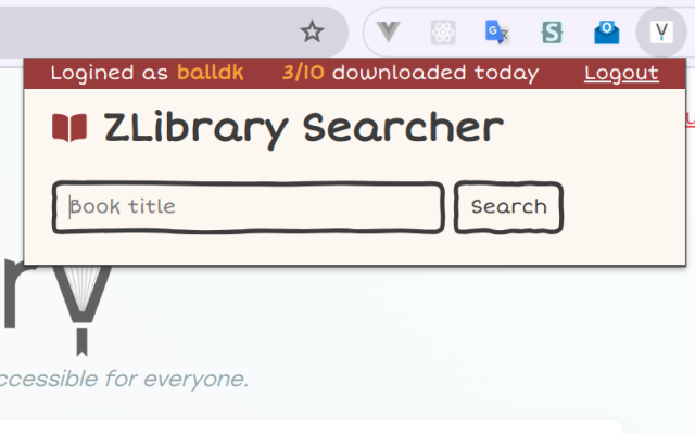 ZLibrary Searcher chrome谷歌浏览器插件_扩展第2张截图
