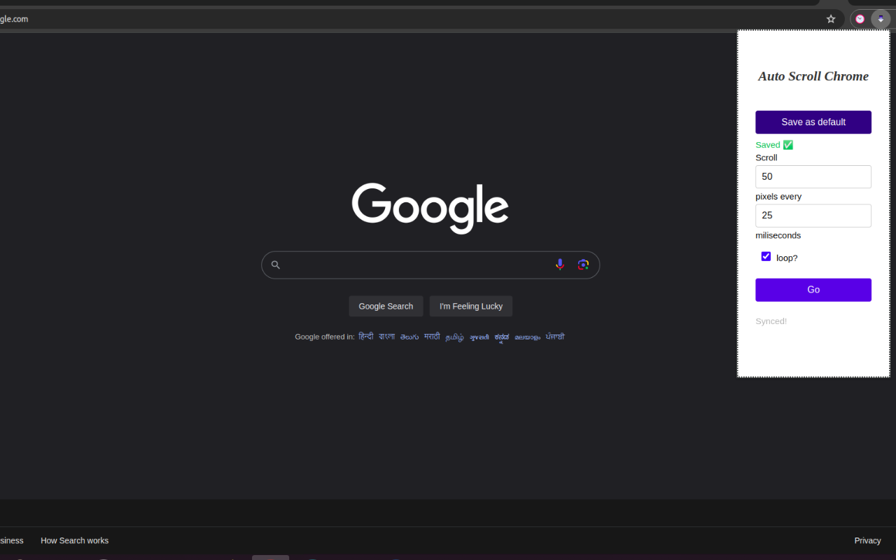 Simple Autoscroll chrome谷歌浏览器插件_扩展第1张截图