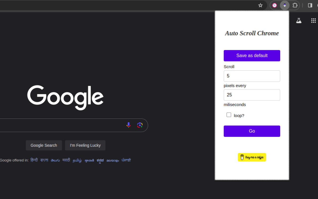 Simple Autoscroll chrome谷歌浏览器插件_扩展第2张截图