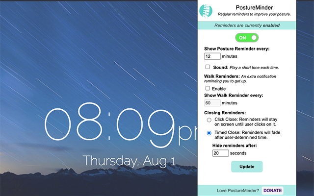 PostureMinder chrome谷歌浏览器插件_扩展第1张截图