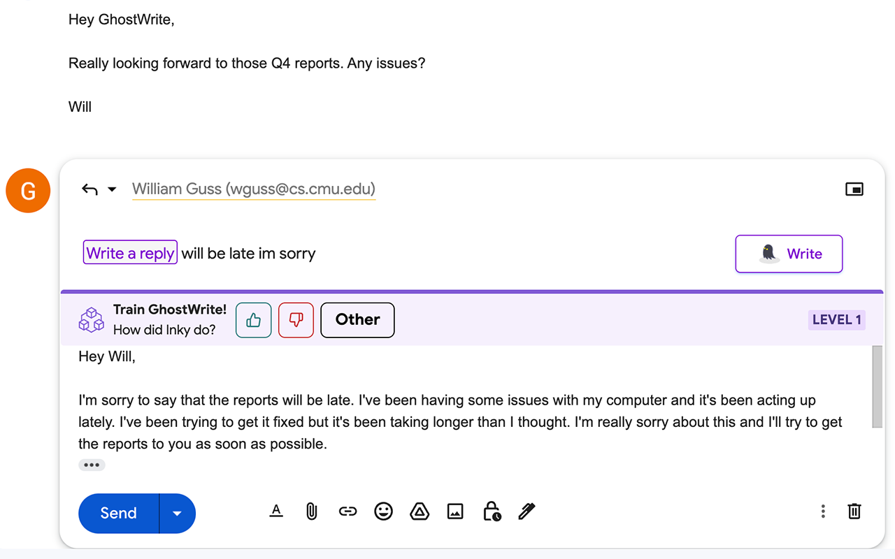 Ghostwrite: ChatGPT Email Assistant chrome谷歌浏览器插件_扩展第2张截图