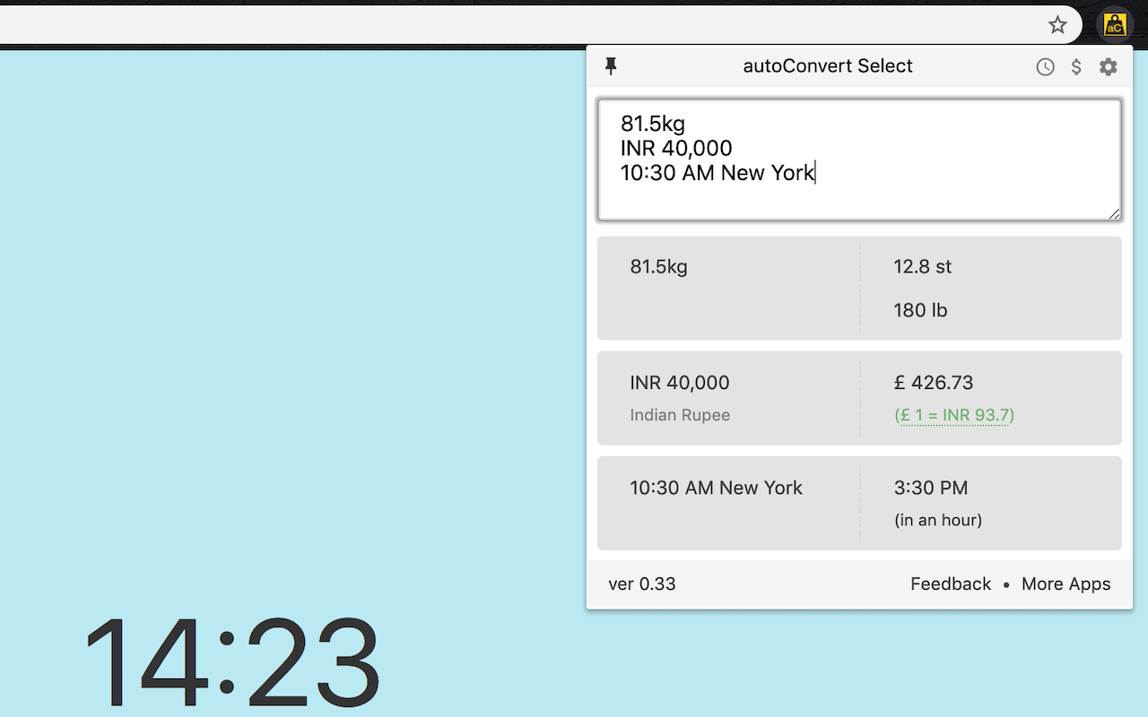 AutoConvert - you select, it converts chrome谷歌浏览器插件_扩展第3张截图