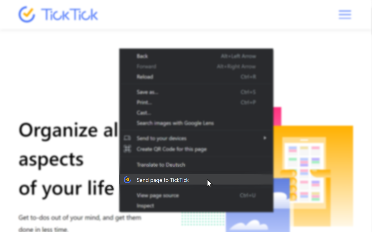 One-Click TickTick chrome谷歌浏览器插件_扩展第1张截图