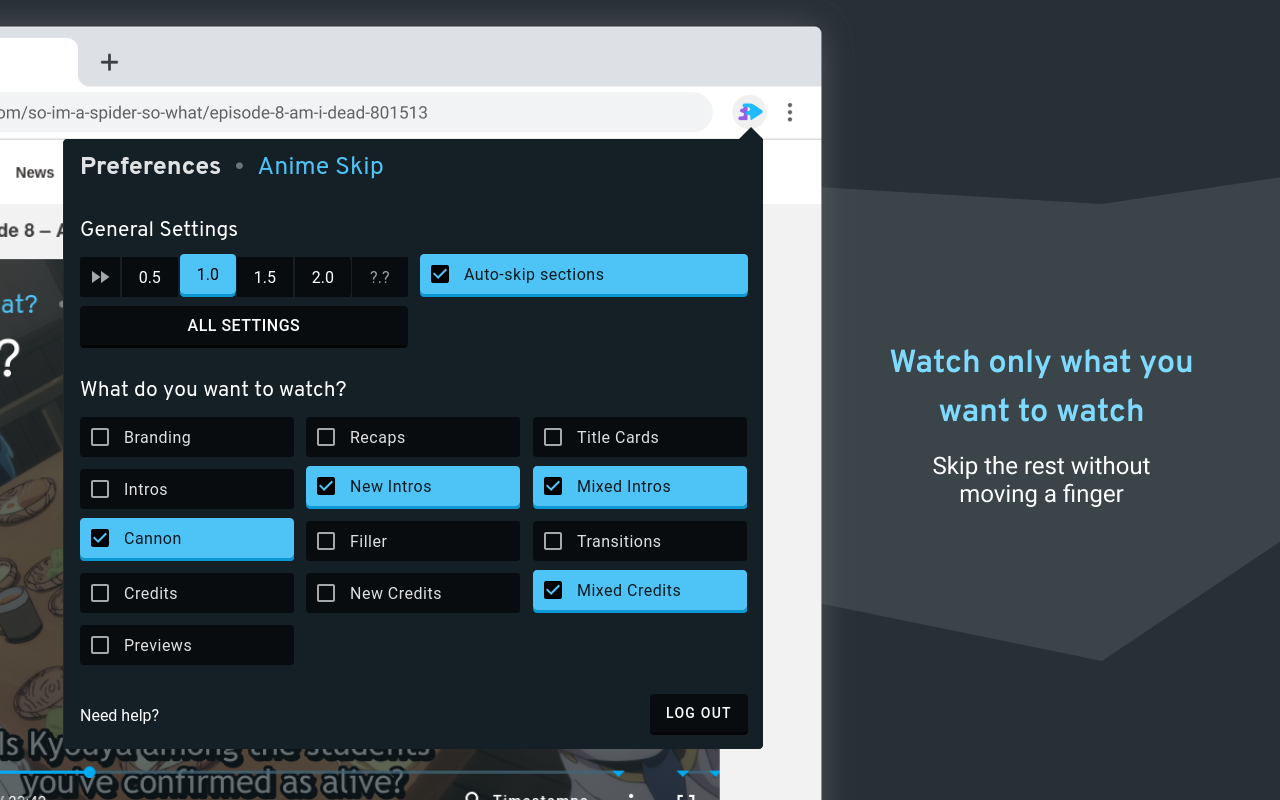 Anime Skip Player chrome谷歌浏览器插件_扩展第4张截图