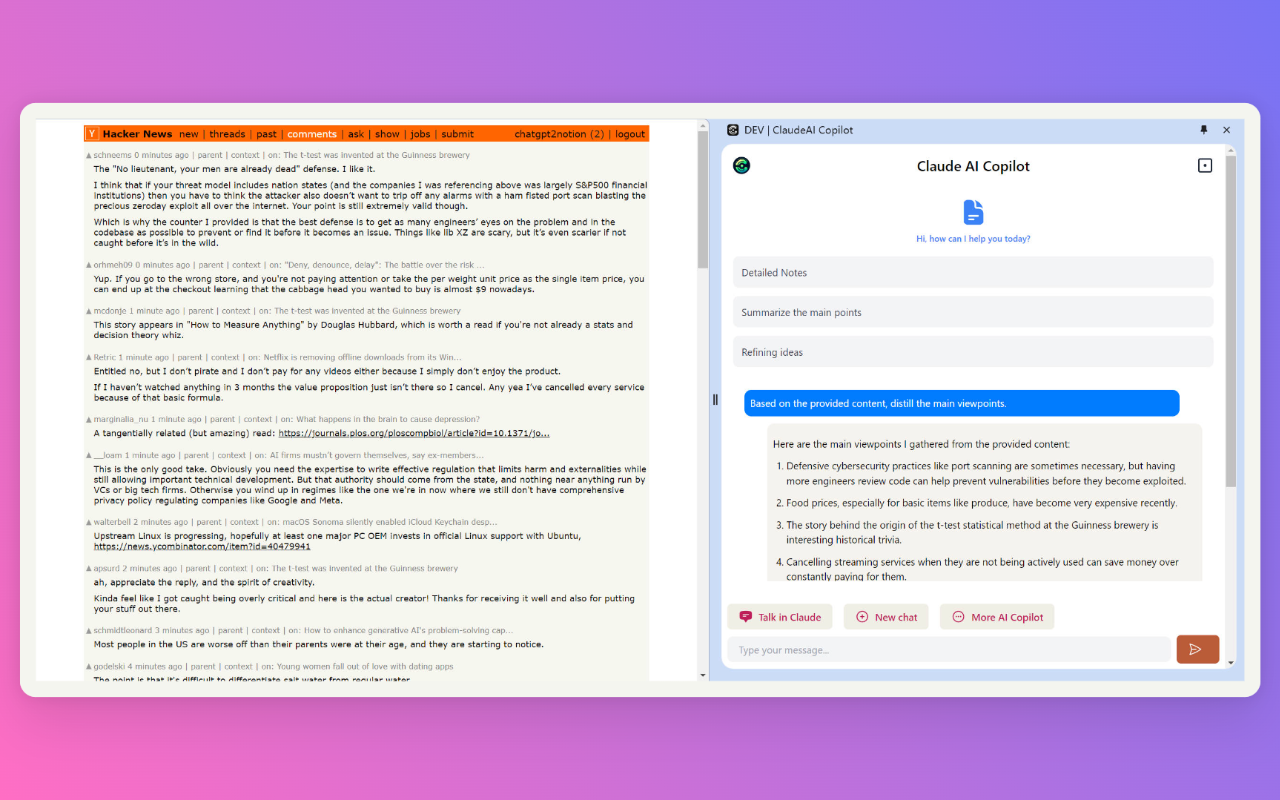 Side Chat AI Copilot Kimi & Claude 可一键网页总结，翻译，自定义提示词和继续对话 chrome谷歌浏览器插件_扩展第3张截图
