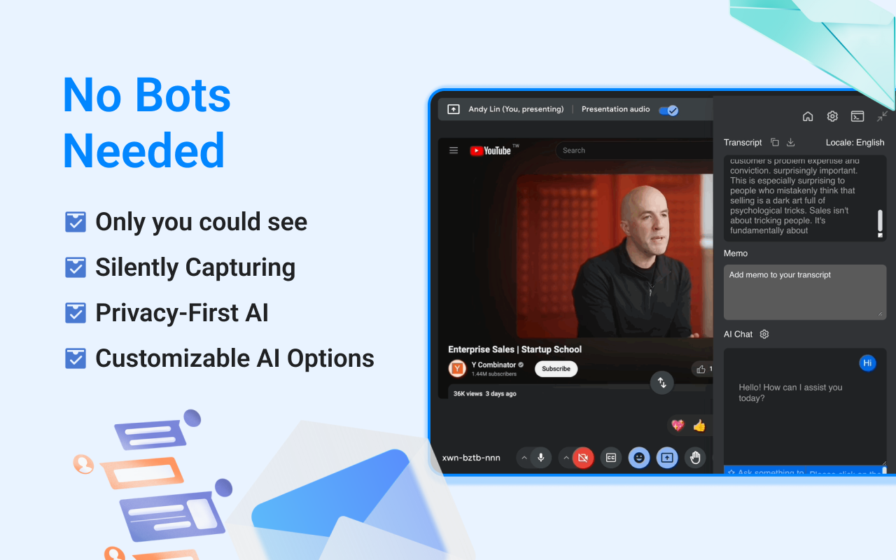 meetXcc: Google Meet 的 AI 会议记录 chrome谷歌浏览器插件_扩展第2张截图
