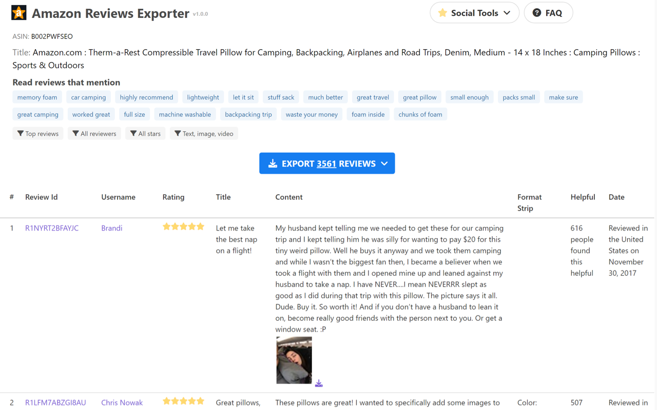Amazon Reviews Exporter | Images & Videos chrome谷歌浏览器插件_扩展第1张截图