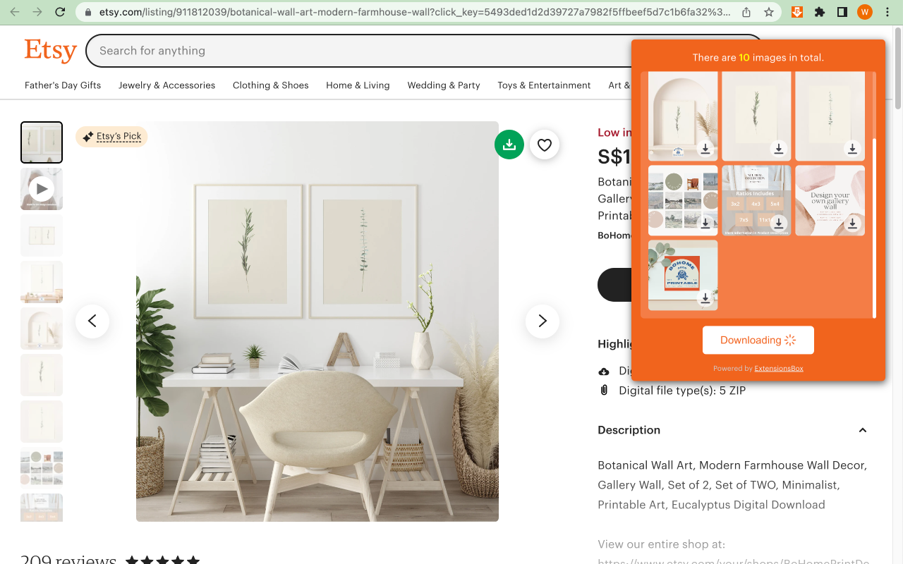 Etsy图片下载器 chrome谷歌浏览器插件_扩展第1张截图