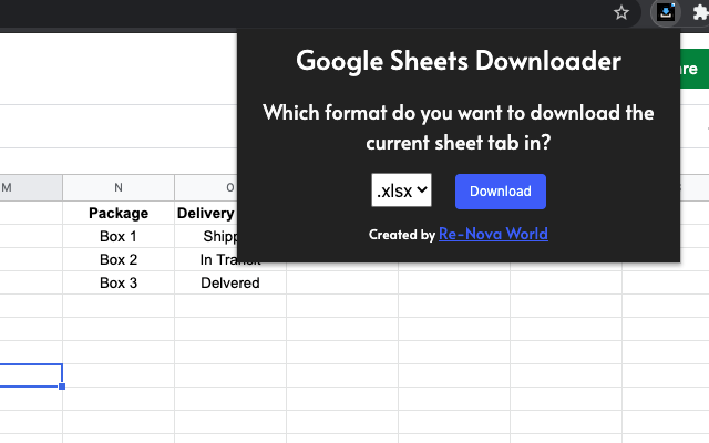 Google Sheets Downloader chrome谷歌浏览器插件_扩展第1张截图