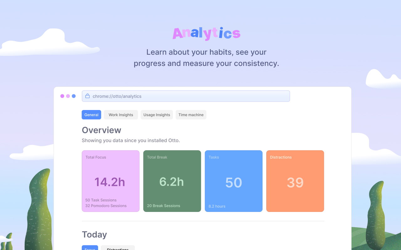 Otto: Pomodoro timer, Blocker and Automations chrome谷歌浏览器插件_扩展第2张截图