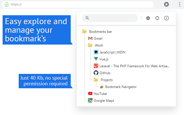 Bookmark Navigator chrome谷歌浏览器插件_扩展第2张截图