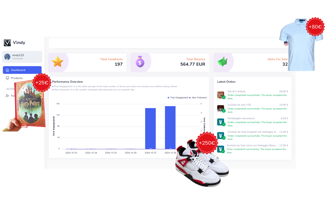 Vindy | Boost Vinted Sales chrome谷歌浏览器插件_扩展第2张截图