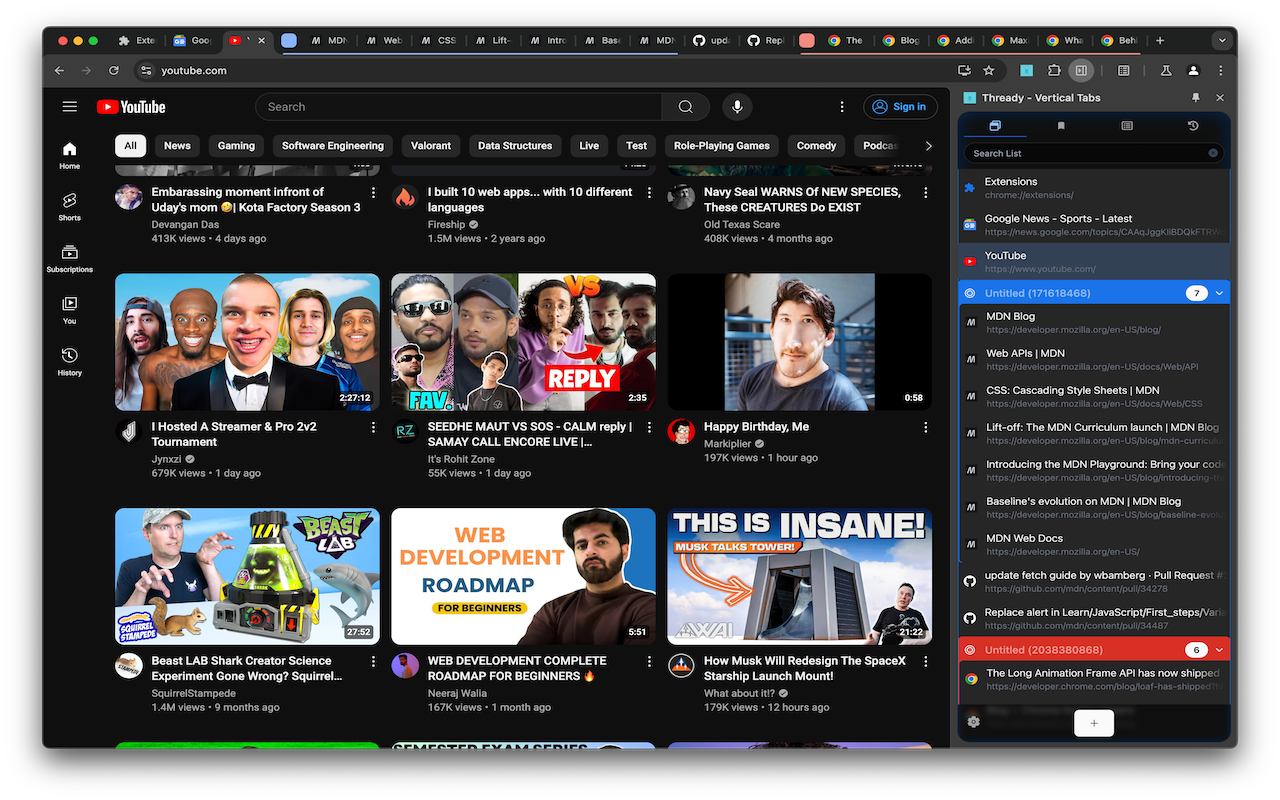Thready - Vertical Tabs chrome谷歌浏览器插件_扩展第2张截图