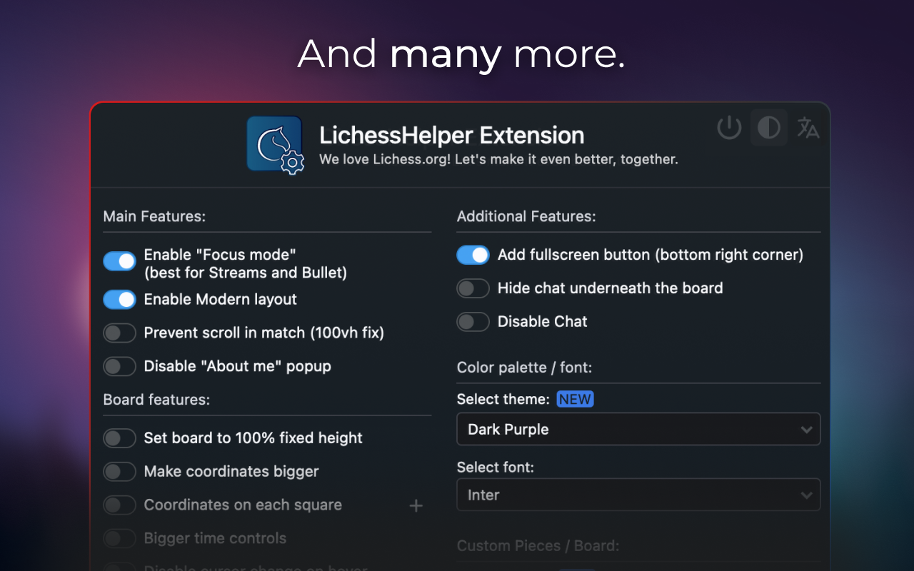 Lichess Custom Themes, Boards - LichessHelper chrome谷歌浏览器插件_扩展第3张截图