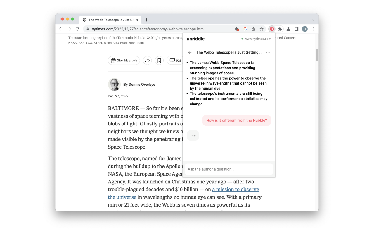 Unriddle: AI-generated Summaries chrome谷歌浏览器插件_扩展第2张截图