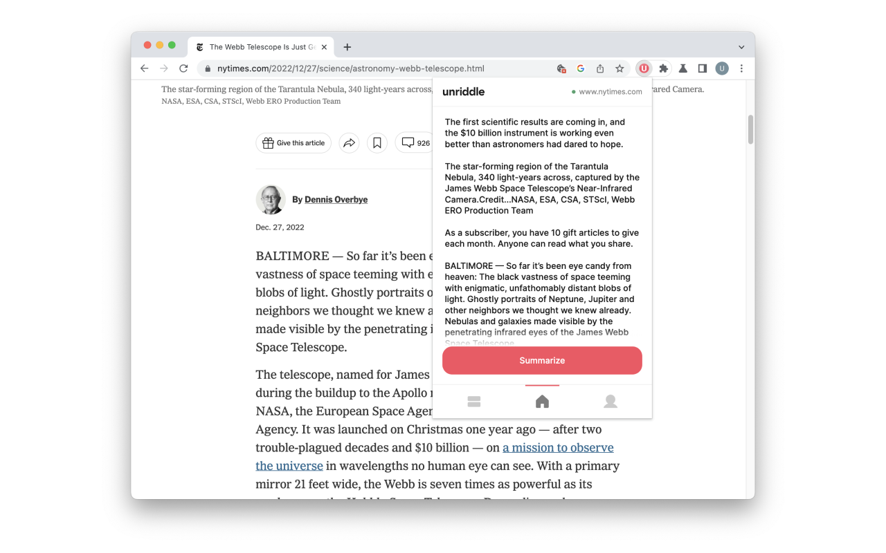 Unriddle: AI-generated Summaries chrome谷歌浏览器插件_扩展第3张截图