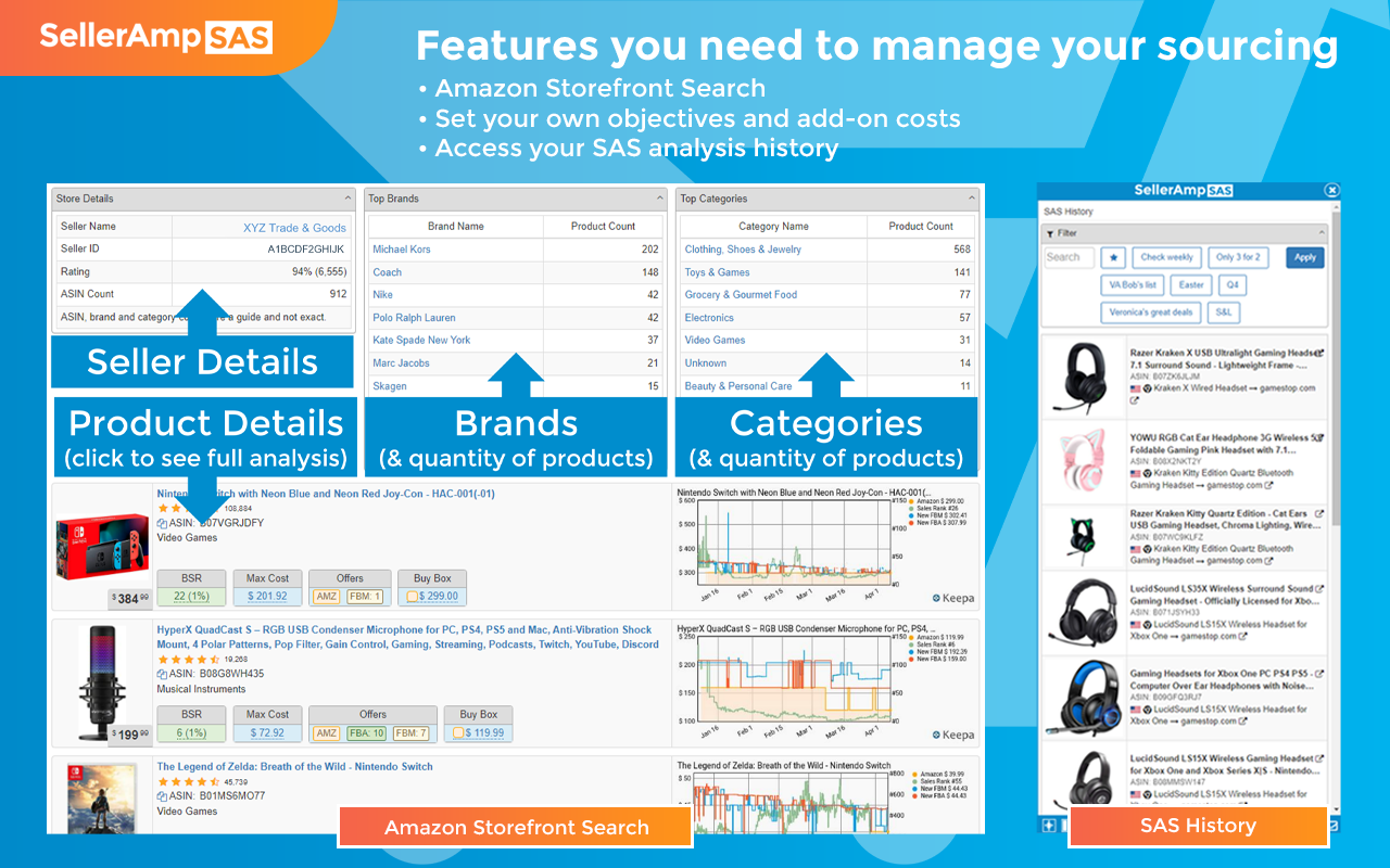 SellerAmp SAS - Amazon FBA Analysis Tool chrome谷歌浏览器插件_扩展第3张截图
