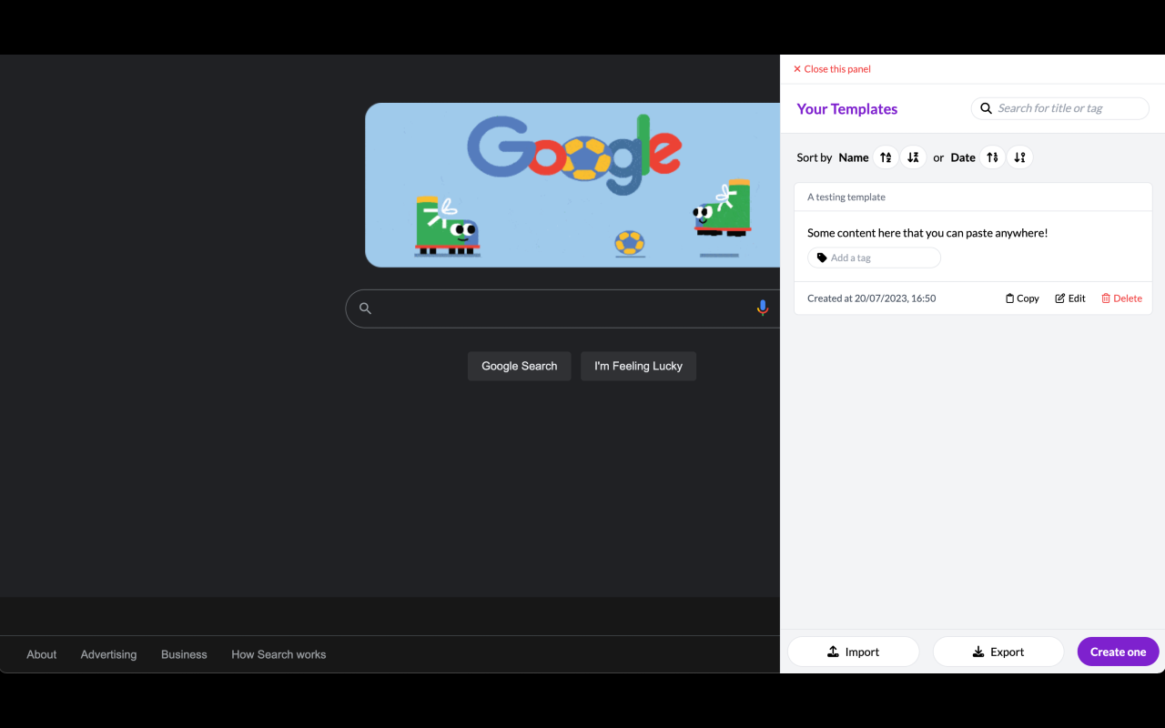 Chrome Templates chrome谷歌浏览器插件_扩展第2张截图
