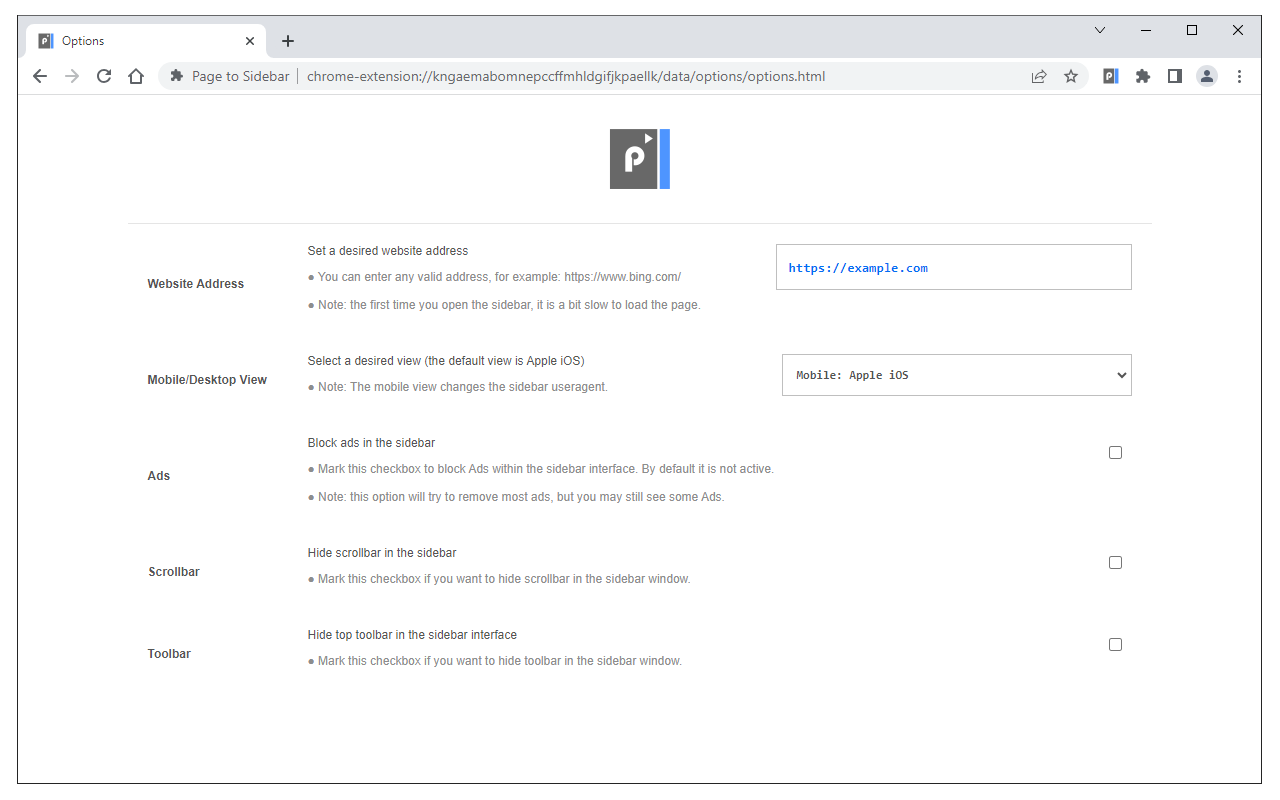 Page to Sidebar chrome谷歌浏览器插件_扩展第2张截图