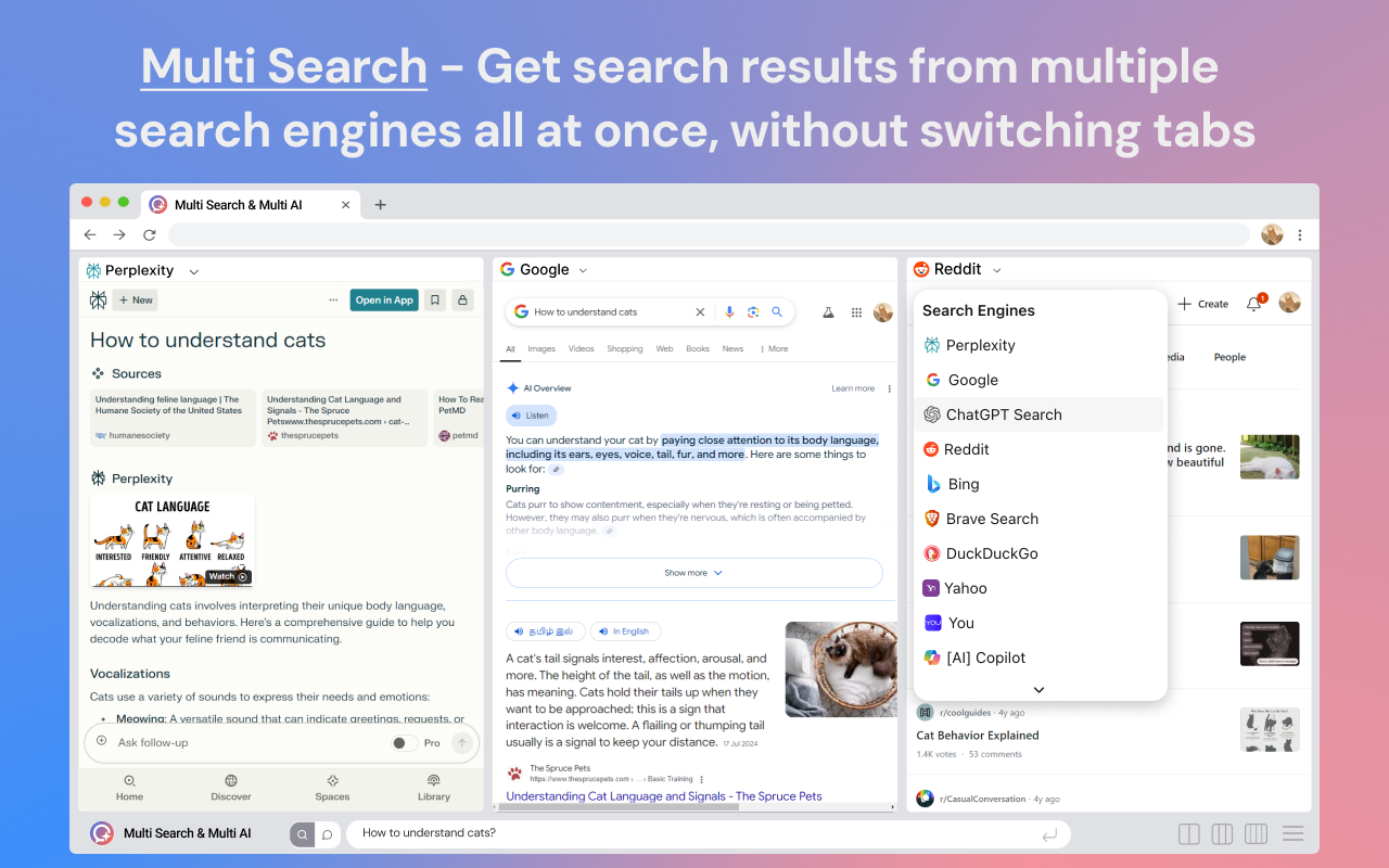 Multi Search & Multi AI chrome谷歌浏览器插件_扩展第2张截图