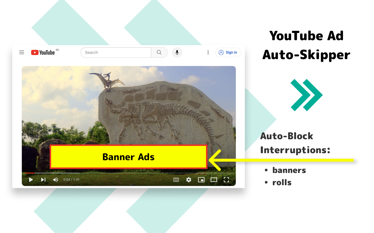 YouTube视频跳过广告触发器 chrome谷歌浏览器插件_扩展第1张截图