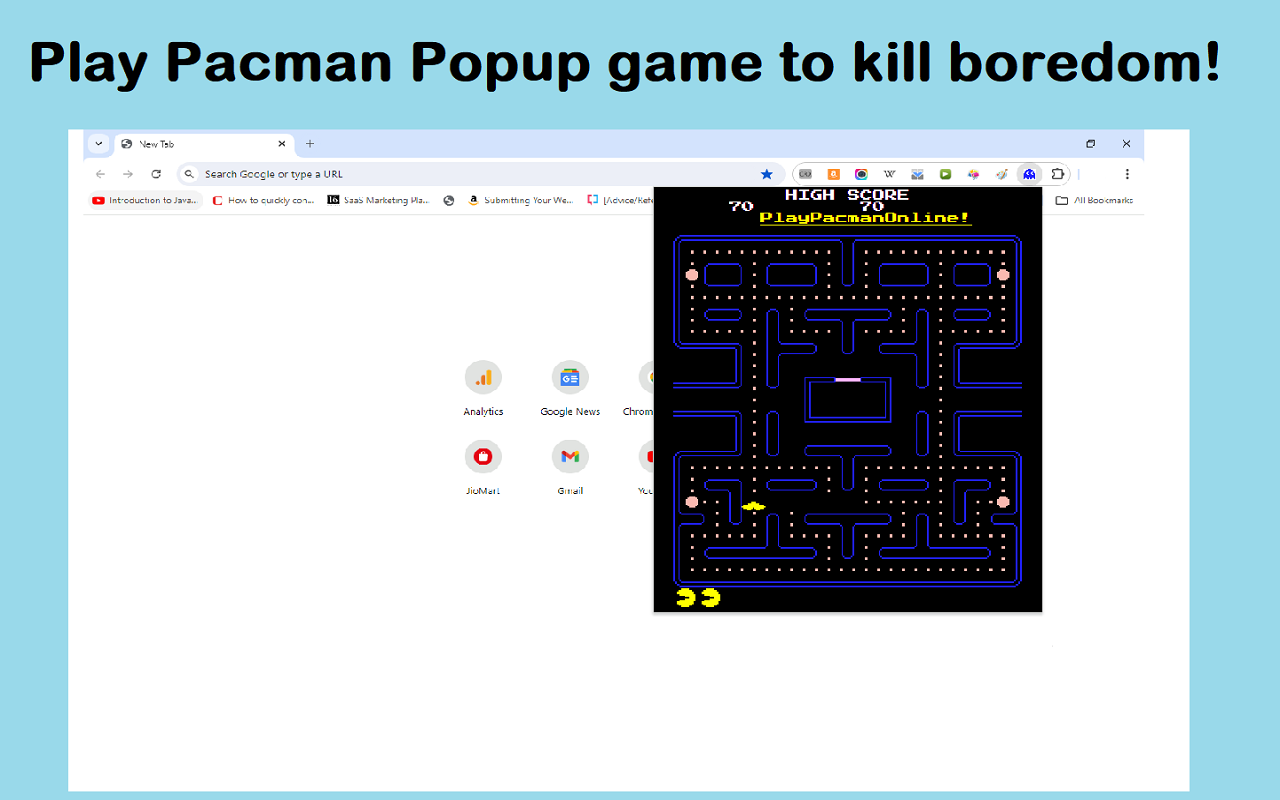 Pacman Game Popup Offline chrome谷歌浏览器插件_扩展第1张截图