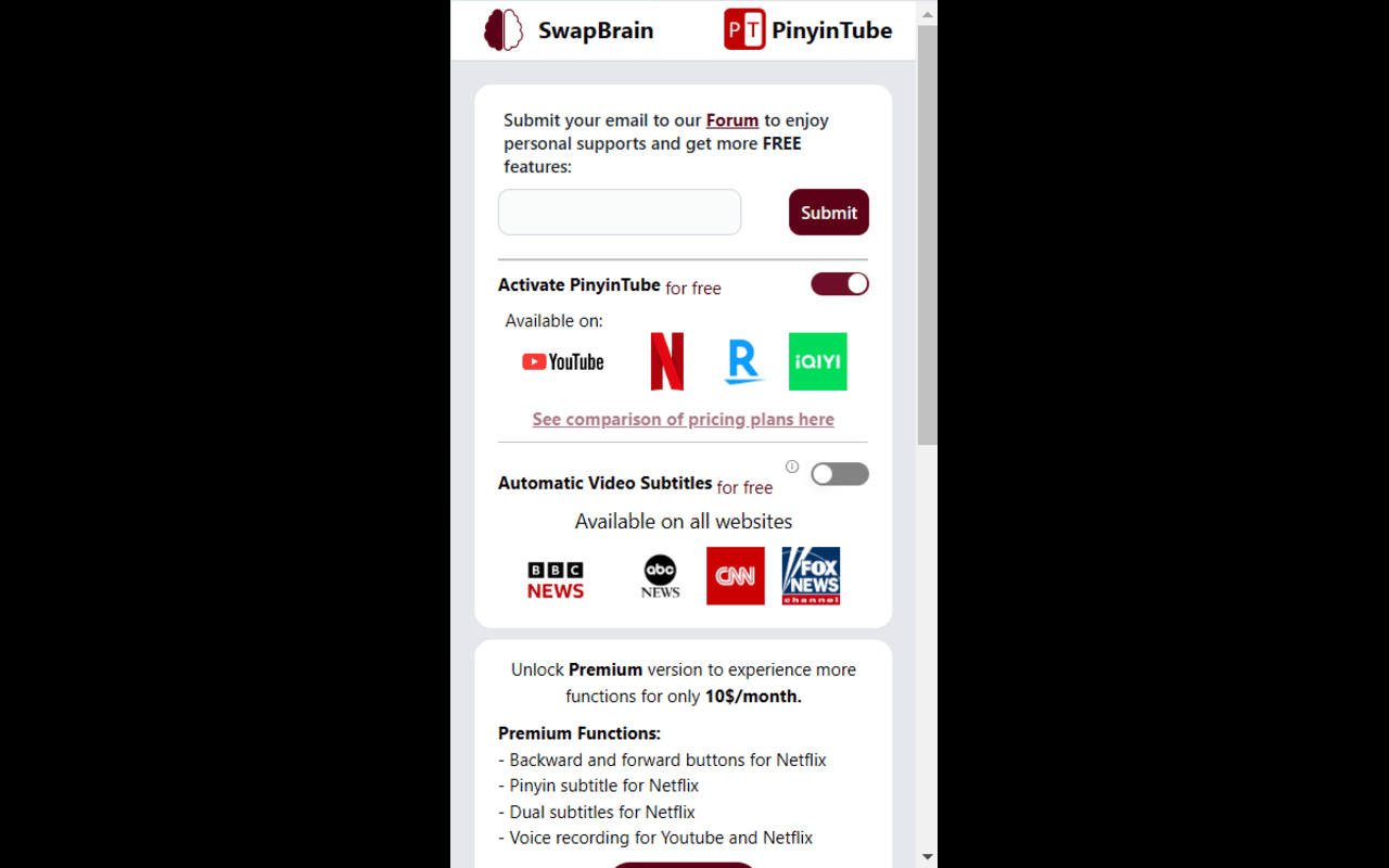 PinyinTube chrome谷歌浏览器插件_扩展第4张截图