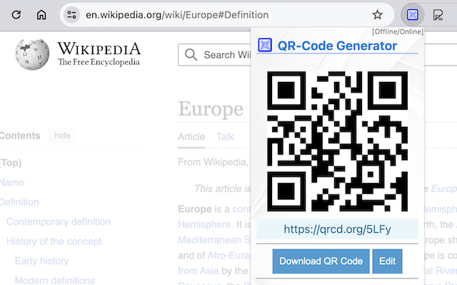 Offline QR Code Generator chrome谷歌浏览器插件_扩展第1张截图