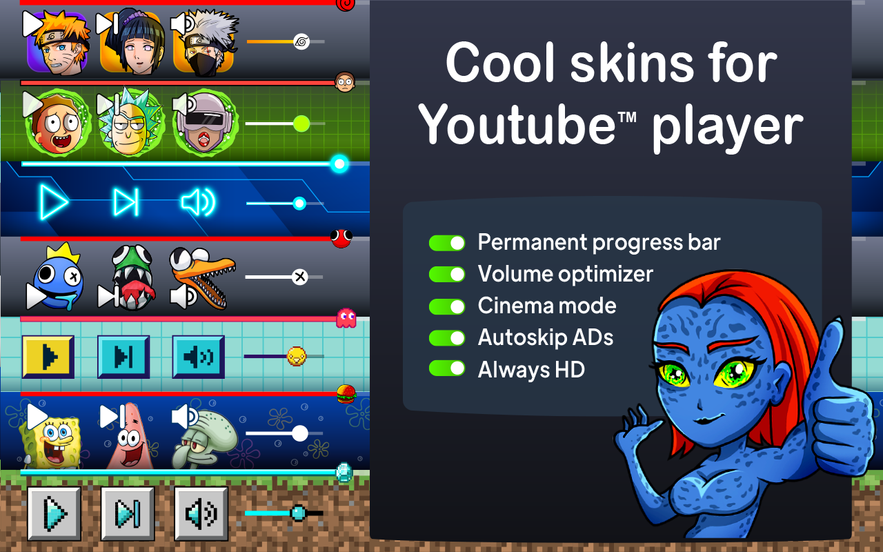YouTube 播放器的皮肤 chrome谷歌浏览器插件_扩展第3张截图