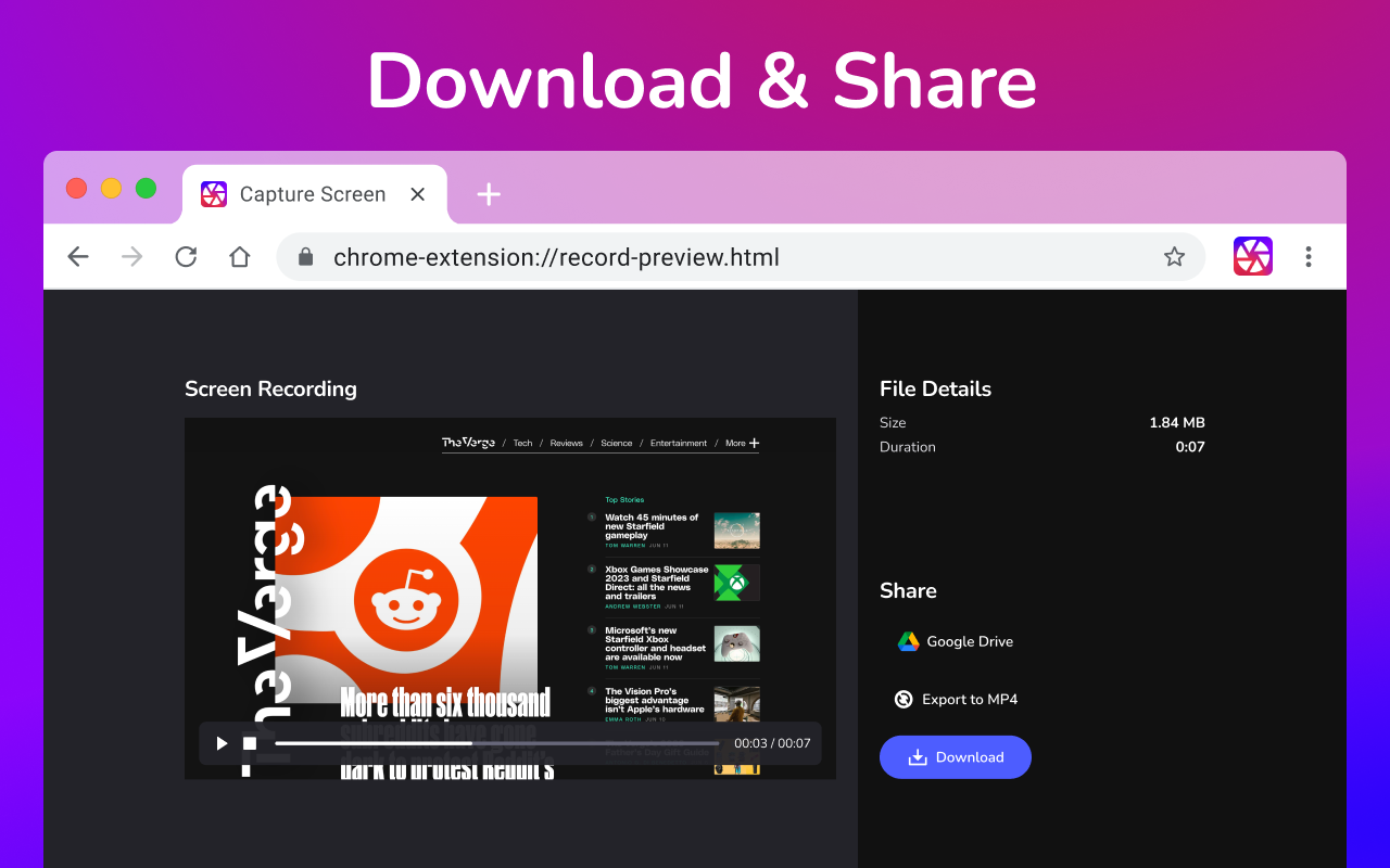 屏幕捕捉和录音机 - 截图工具 chrome谷歌浏览器插件_扩展第5张截图