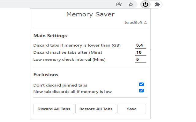 Memory Saver chrome谷歌浏览器插件_扩展第1张截图