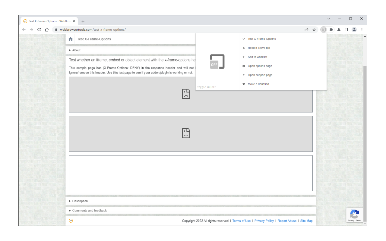Allow X-Frame-Options chrome谷歌浏览器插件_扩展第2张截图