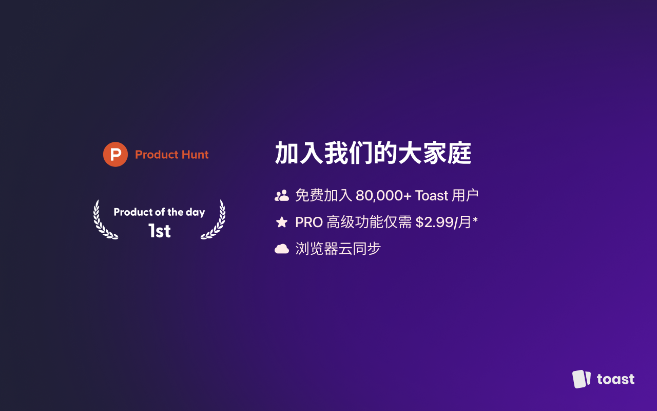 Toast - Bookmark and Tab Manager chrome谷歌浏览器插件_扩展第4张截图