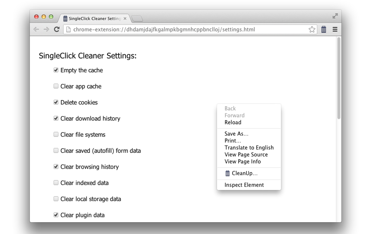 SingleClick Cleaner chrome谷歌浏览器插件_扩展第2张截图
