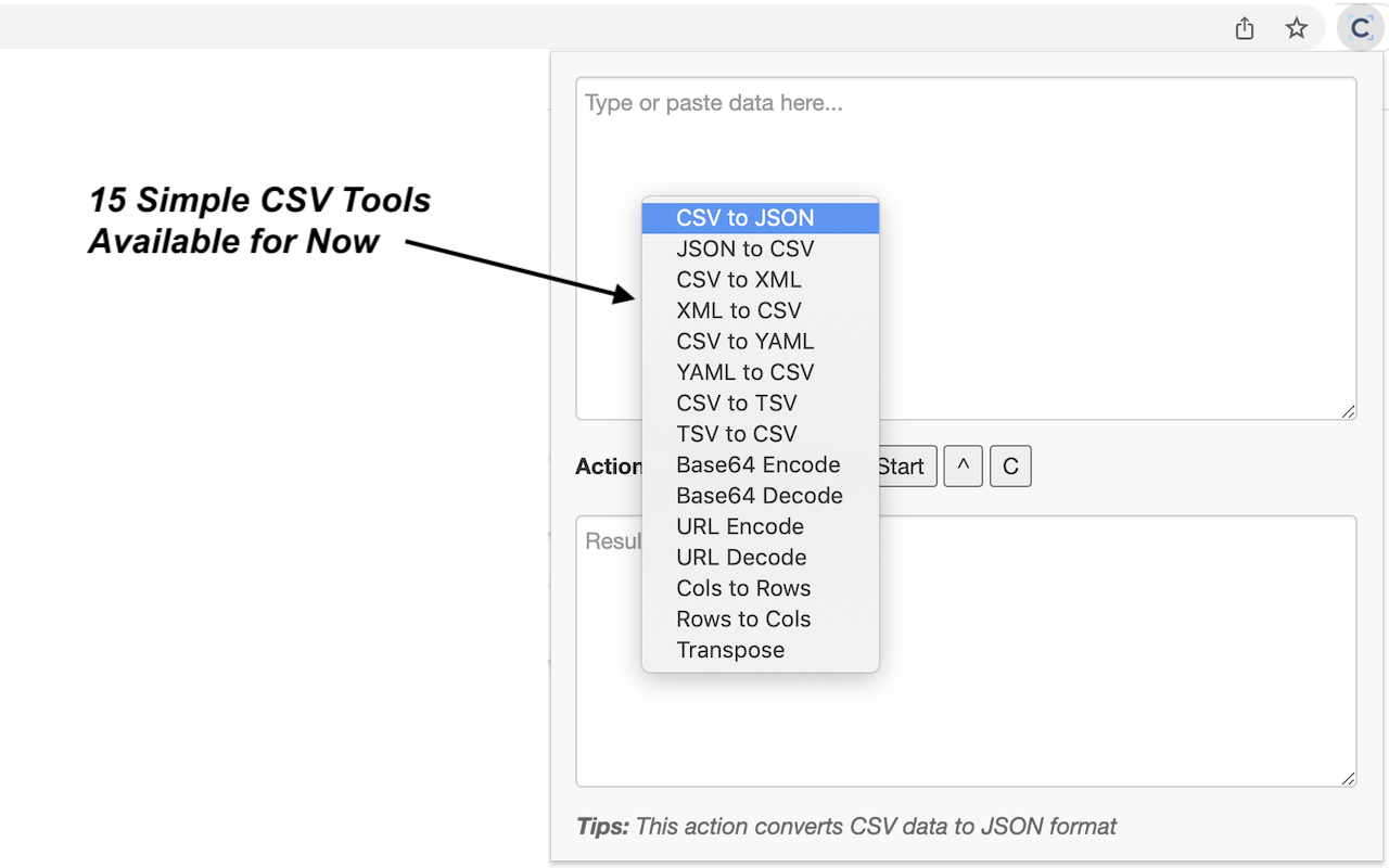 CSV Tools chrome谷歌浏览器插件_扩展第4张截图