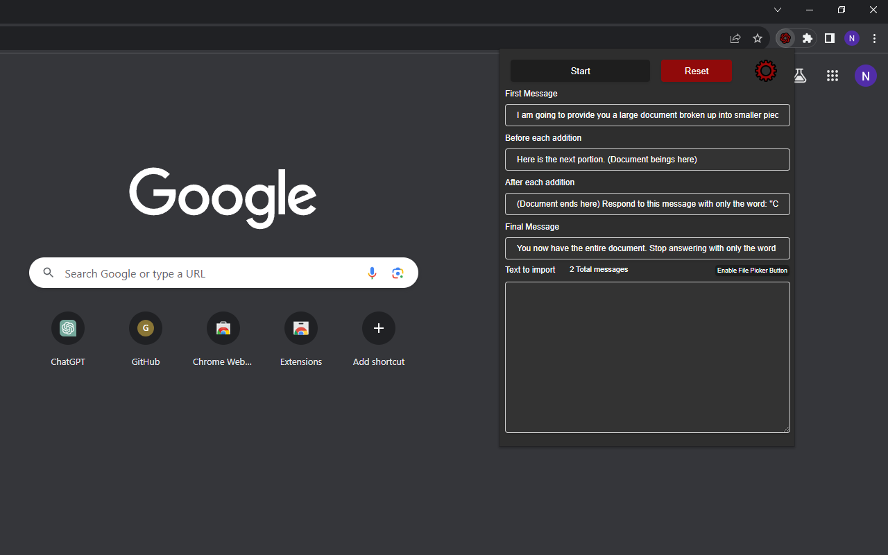 Chat Gpt Long Text Input chrome谷歌浏览器插件_扩展第1张截图