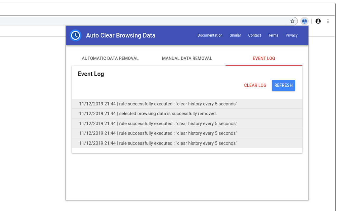 Auto Clear Browsing Data chrome谷歌浏览器插件_扩展第2张截图
