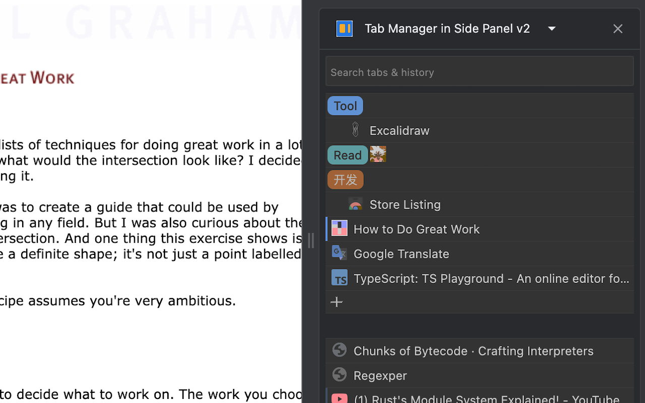Tab Manager in Side Panel chrome谷歌浏览器插件_扩展第1张截图