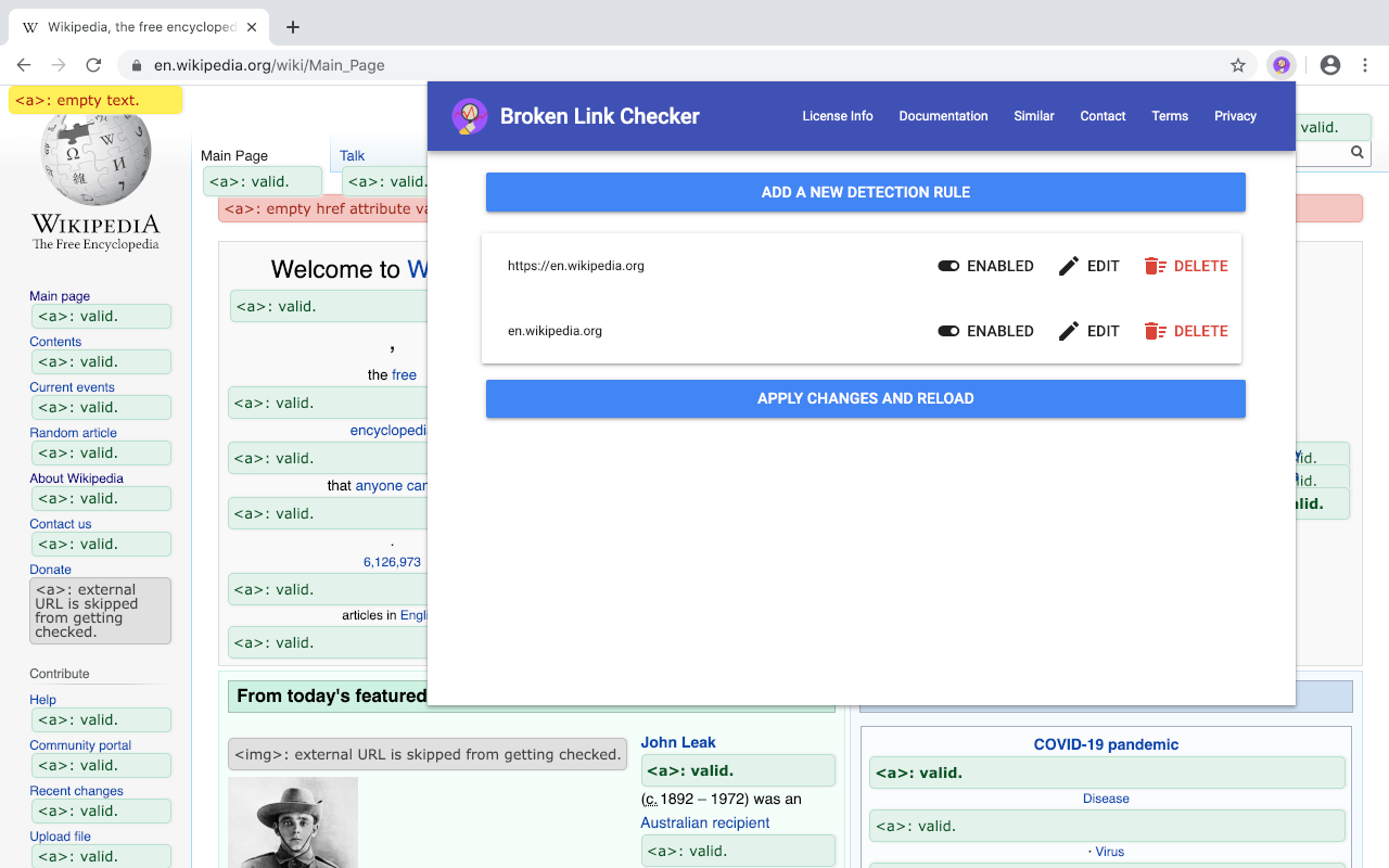 Broken Link Checker chrome谷歌浏览器插件_扩展第2张截图